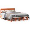vidaXL Cama sin colch&oacute;n madera maciza de pino marr&oacute;n cera 160x200 cm