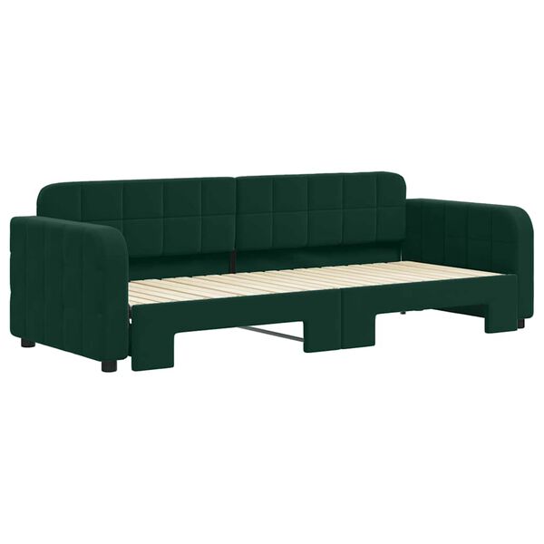 vidaXL Sof&aacute; cama nido terciopelo verde oscuro 80x200 cm