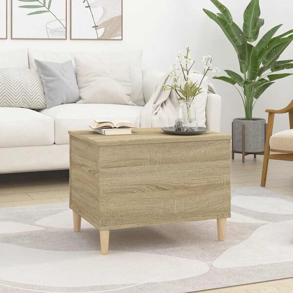 vidaXL Mesa de centro madera contrachapada roble Sonoma 60x44,5x45 cm