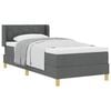 vidaXL Cama tipo Box Spring Gris oscuro 190 x 90 cm Poli&eacute;ster