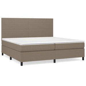 vidaXL Cama box spring con colch&oacute;n tela gris taupe 200x200 cm