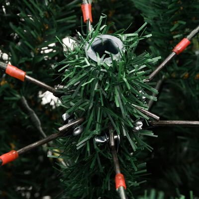vidaXL Árbol de Navidad artificial con bisagras y soporte 150 cm