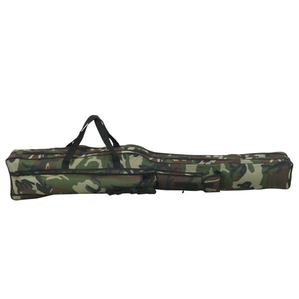vidaXL Bolso para caña de pescar tela oxford verde camuflaje 150 cm