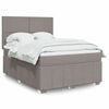 vidaXL Cama box spring con colch&oacute;n tela gris taupe 160x200 cm
