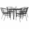 vidaXL Juego de comedor jard&iacute;n 5 piezas rat&aacute;n sint&eacute;tico vidrio negro