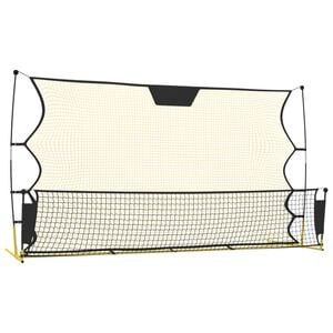 vidaXL Red de rebote de f&uacute;tbol poli&eacute;ster negro y amarillo 183x85x120cm