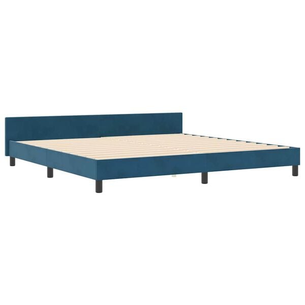 vidaXL Cama tipo Box Spring Azul Oscuro 200 x 200 cm Terciopelo