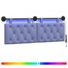 vidaXL Cabecero colgante Con luz LED Azul jeans Tela