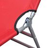 vidaXL Tumbona plegable de acero con recubrimiento polvo rojo