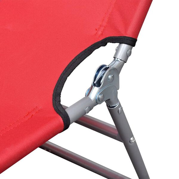vidaXL Tumbona plegable de acero con recubrimiento polvo rojo
