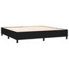 vidaXL Cama box spring colch&oacute;n y luces LED tela negro 200x200 cm