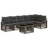 vidaXL Conjunto de sof&aacute;s de jard&iacute;n 7 uds. Gris y Gris Oscuro