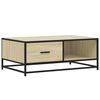 vidaXL Mesa de centro madera ingenier&iacute;a metal roble Sonoma 90x57x35 cm