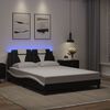 vidaXL Estructura de cama Viana con LED sin colch&oacute;n negro y blanco 140x190 cm