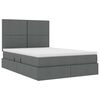 vidaXL Cama con almacenamiento y LED con LED Gris oscuro 140 x 190 cm