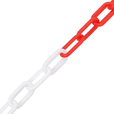 vidaXL Cadenas de advertencia plástico rojo y blanco 100 m Ø4 mm