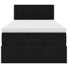 vidaXL Cama otomana con colch&oacute;n y luces LED terciopelo negro 80x200cm