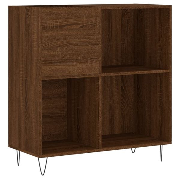 vidaXL Mueble discos madera contrachapada roble marrón 84,5x38x89 cm
