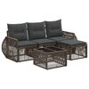 vidaXL Conjunto de sof&aacute;s de jard&iacute;n 5 uds. Gris y Gris Oscuro