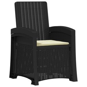 vidaXL Sill&oacute;n de jard&iacute;n reclinable imitaci&oacute;n rat&aacute;n Antracita y Crema