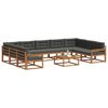 vidaXL Conjunto de sof&aacute;s de exterior 10 pcs Natural y Antracita
