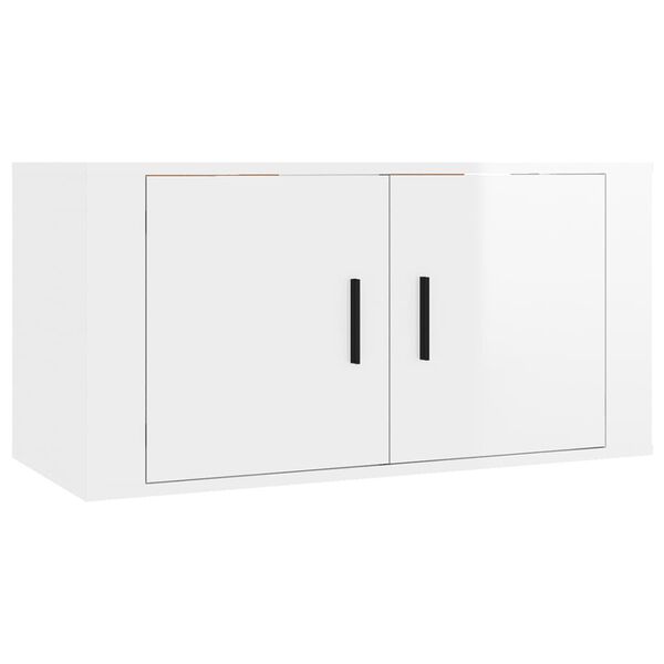 vidaXL Mueble para TV de pared blanco brillante 80x34,5x40 cm