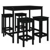 vidaXL Set de mesa y taburetes altos jard&iacute;n 5 piezas madera pino negro