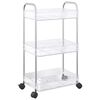 vidaXL Carro de almacenamiento 3 niveles transparente 37x28x68 cm