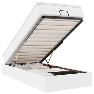 vidaXL Estructura cama otomana colch&oacute;n cuero sint&eacute;tico blanco