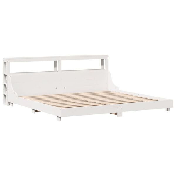 vidaXL Estructura de cama sin colch&oacute;n madera maciza blanca 200x200 cm