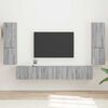 vidaXL Conjunto de mueble de TV 4 pcs Gris Sonoma Madera de ingenier&iacute;a