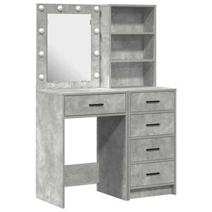 vidaXL Mesa de tocador con caj&oacute;n 2 pcs Gris 50 x 41 x 135 cm