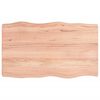 vidaXL Tablero mesa madera tratada borde natural marr&oacute;n 100x60x(2-6)cm