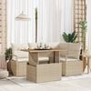 vidaXL Conjunto de Comedor de Jard&iacute;n con coj&iacute;n 5 pcs Beige y Crema