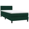 vidaXL Cama box spring con colch&oacute;n terciopelo verde oscuro 90x220 cm