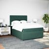 vidaXL Cama box spring con colch&oacute;n terciopelo verde oscuro 160x200 cm