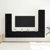 vidaXL Conjunto de mueble de TV 4 pcs Roble Negro Madera de ingenier&iacute;a