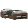 vidaXL Estructura de cama sin colch&oacute;n madera marr&oacute;n roble 75x190 cm