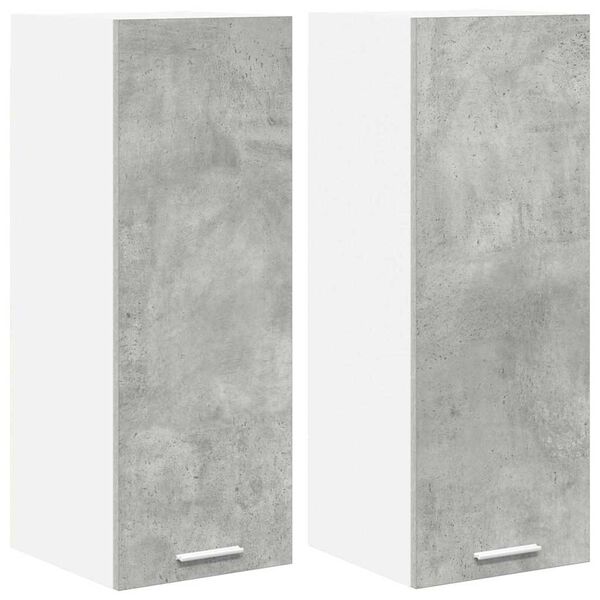 vidaXL Mueble colgante 2 pcs Gris Concreto y 30 x 31 x 80 cm