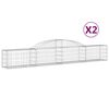 vidaXL Cestas de gaviones 2 uds forma de arco hierro 300x30x40/60 cm