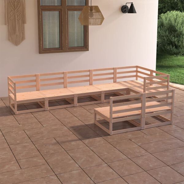 vidaXL Juego de muebles de jard&iacute;n 8 piezas madera maciza de pino