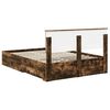 vidaXL Estructura de cama con cabecera Roble ahumado 140 x 190 cm