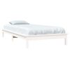 vidaXL Estructura cama individual madera maciza pino blanco 90x190 cm
