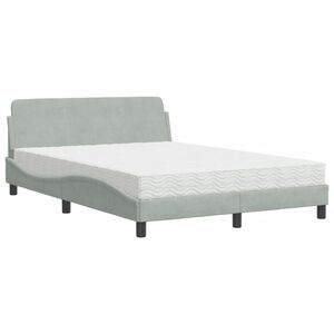 vidaXL Cama con colch&oacute;n Dover terciopelo gris claro 120x200 cm
