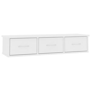 vidaXL Estante cajones para pared contrachapada blanco 88x26x18,5 cm