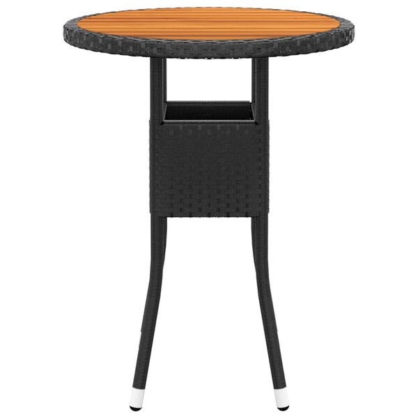 vidaXL Juego de comedor de jardín 3 piezas ratán sintético negro