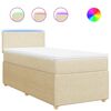 vidaXL Cama box spring con colch&oacute;n tela color crema 100x200 cm