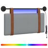 vidaXL Cabecero colgante Con luz LED Gris Claro PU antiguo