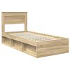 vidaXL Estructura de cama con cabecera Roble Sonoma 90 x 200 cm