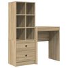 vidaXL Escritorio con caj&oacute;n con estante 2 pcs Roble Sonoma